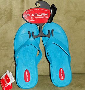 Women Okabashi FlipFlop Sandals Turquoise Size Small 5 5 6 5 