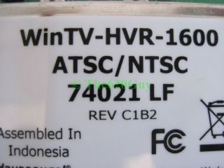   HVR 1600 HDTV QAM Digital TV Video Capture Card PCI ATSC NTSC