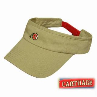 NCAA Visor Hat Cap Carthage College Reds Cotton Khaki