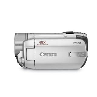 New Canon FS100 Camcorder Silver Widescreen HR Recording 48x Advanced 