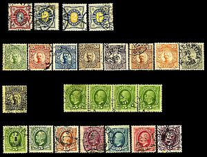 Sweden Lot of old used stamps 1891 1919 King Oscar II Gustaf V