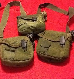 Lot Of 3 Military 2 Qt Bladder Canteens with Covers 2 Have Straps Vn 