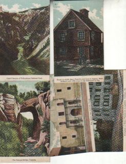 1920s Postcards of Famous Places Longfellow Franklin The Alamo 