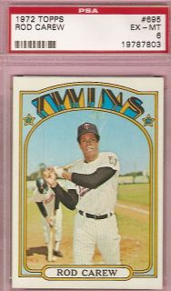 PSA 6 1972 Topps Baseball Rod Carew 695 Minnesota Twins Hi Number Hall 