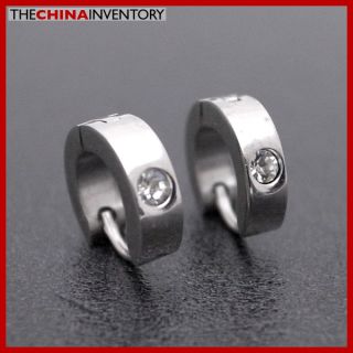 Stainless Steel Earrings Cartilage CZ Huggie Hoop E4011