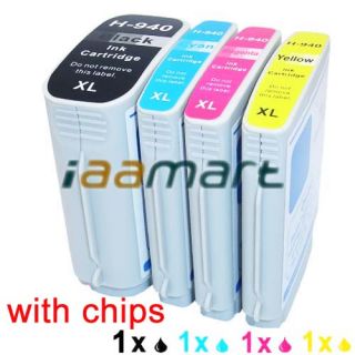 New 4 Non OEM Ink Cartridges for HP 940XL Officejet Pro 8000 8500 