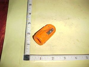 Used Orange Plastic Carpenters Type Flat Pencil Sharpener Cheap Bin 