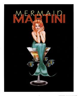 Mermaid Martini Ralph Burch Vintage Cocktails Print