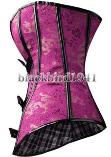 2715 Sexy Rose Floral Brocade Buckles Party Corset Bustier Lingerie G 