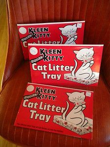 vtg kleen kitty disposable cat litter boxes opens to create lrg 