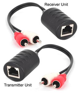   Balun Extender Over CAT5 Cat5e Cat6 Cable for Stereo Mono Sound