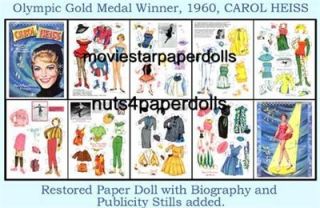 Sale Vintage Carol Heiss Paper Dolls Repro Free SH w 2