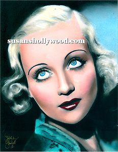 CAROLE LOMBARD 1930s Glamorous Hollywood Movie Star Comedienne Pastel 