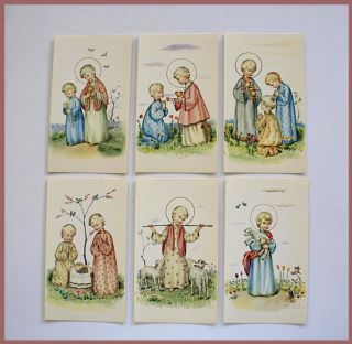 Vintage Catholic Holy Cards Agnus Series by Spainish Artist F 