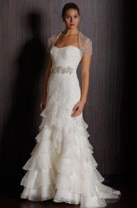 Authentic Badgley Mischka Castellano Ivory Lace Organza Couture Bridal 