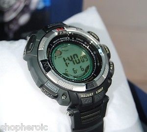 Casio Pathfinder Men Moon Tide Compass Solar Thermometer Atomic Watch 