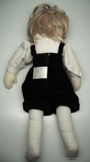 Adorable DOLLS BY PAULINE 1984 Cloth BOY DOLL 15 w/ Painted Face 