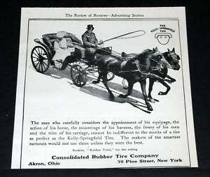 1906 Old Magazine Print Ad Kelly Springfield Carriage Tires