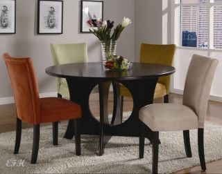 New 5pc Castana Round Cappuccino Wood Dining Table Set