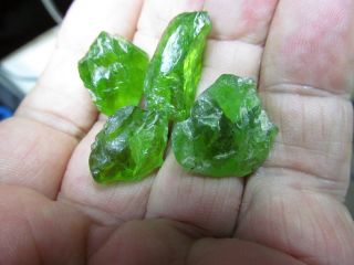 76ctw 4 Large Arizona Mineral Specimens Peridot Parcel Natural Facet 