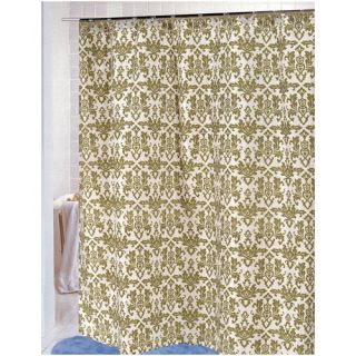 Carnation Home Fashions Damask 100 Polyester Fabric Shower Curtain 
