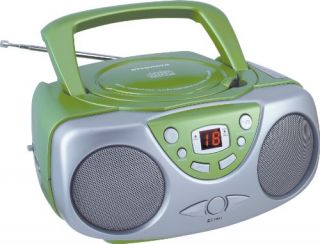 Sylvania SRCD243 Portable CD Player with AM/FM Radio, Boombox (Green)