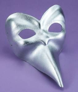 venetian silver ballo mask casanova beak nose mardi gras costume 