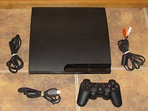 PS3 Sony PlayStation3 Slim CECH 3001A 160GB Black Console System GREAT 