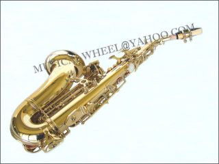 Curved SOPRANO SAXOPHONE Sax  Gold Lacquer   Brand New