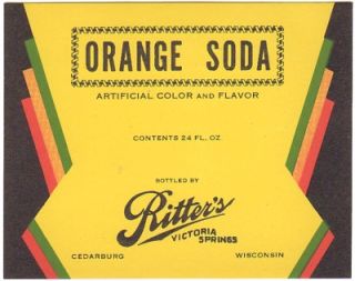 1930 s ritter s orange soda label cedarburg wi tough 1930 s ritter s 