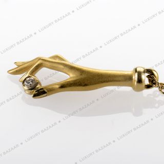 Carrera Y Carrera 18K Yellow Gold and Diamond Hand Pendant