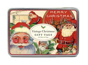 Cavallini Co Vintage Christmas Glitter Gift Tag Set