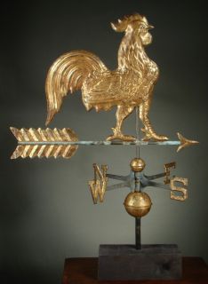 Antique Weather Vane from The Cawood Homestead Gilded Copper 38x 27 