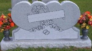    COMPANION HEART CARVED TOMBSTONE HEADSTONE CEMETERY GRAVE MARKERS