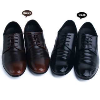   Shoes 8cm Faux Leather Mens Black Brown Casual Shoes DDU 2719