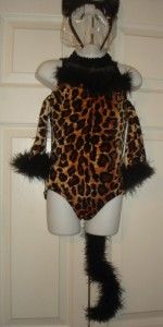 Girl Child s Leopard Cat Dance Costume 3 PC Mint 4 5 6