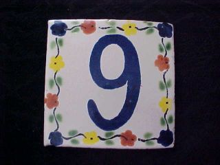 Mexican Ceramic Tile Mailbox House Address Number 9