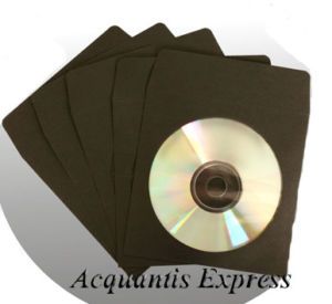 200 Black Color CD DVD Paper Sleeves Window Fast SHIP
