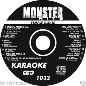 Karaoke Monster Hits CD G Female oldies 1032