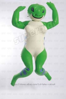 Latex Rubber 45mm Inflatable Frog Catsuit Bodysuit Suit Mask Hood Body 