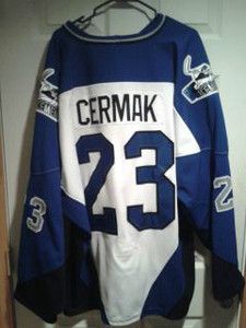 RARE Uhl Icemen Game Worn Peter Cermak Signed Hall of Fame Jersey 