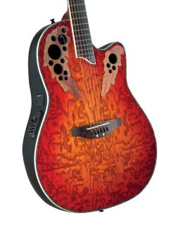Ovation Celebrity Deluxe CC44 Acoustic Electric Guitar, Transparent 