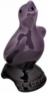 LE CREUSET CASSIS Purple Pie Bird Vent Funnel ~New~ Enamel Stoneware 