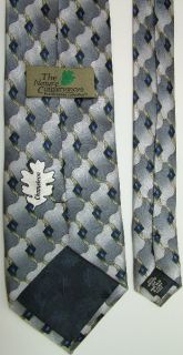 Nature Conservancy Chameleon Reptile Lizard Silver Blue Silk Neck Tie 