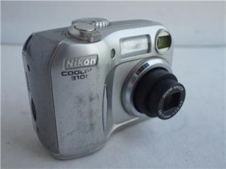 Nikon Coolpix 3100 3 2 MP Digital Camera Silver Used Works Fine