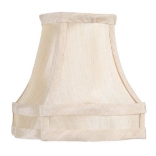NEW 5 in. Wide Clip On Chandelier Shade, Champagne White Silk, White 