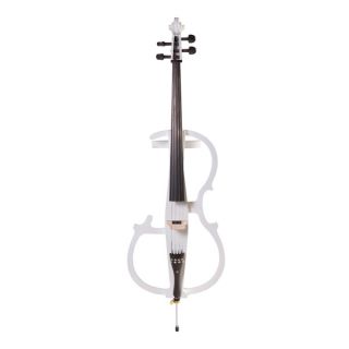 Electric Cello Full Size Ebony Style 2 Pearl White