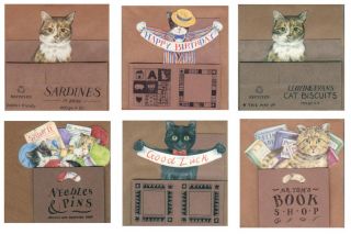 Cat Kitten 3D All Occasion Kitty Greeting Cards Set Lot of 6 by Pencil 