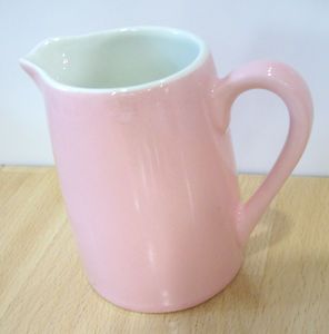   Mid Century Modern Shabby So Chic Pink Ceramic Pitcher Creamer