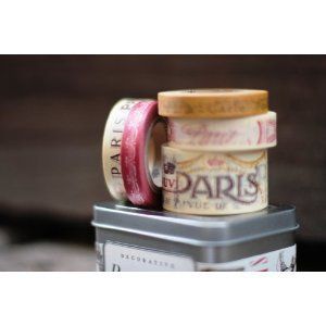 Cavallini Paris Decorative Paper Tape   5 Assorted Rolls (16 yards per 